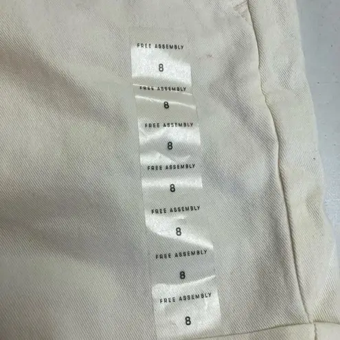 FREE ASSEMBLY Women’s Cuffed Pleated Shorts Size 8 New With Tags White