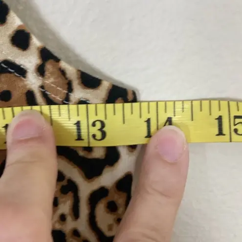 Eye Candy Animal Print Mock Turtleneck Sleeveless Tank with Keyhole Size Small (