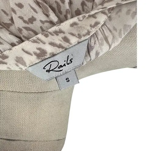 Rails  Jasmine Dress Long Sleeve Watercolor‎ Leopard Print Tan Cream Size Small - Image 12