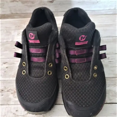 Merrell Women's Verterra Sport Hiking Sneakers Black/Rose - No Laces - Size 7