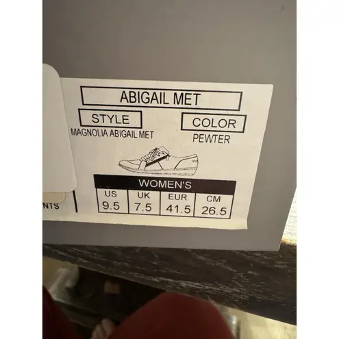 Vionic Womens Abigail Lace-up Pewter Metallic Arch Supportive Shoes Size 9.5!