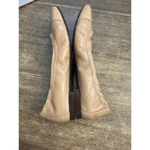 Agl Attilio Giusti Leombruni Ballet flats Quilted Cap Toe Size 7 Tan Leather