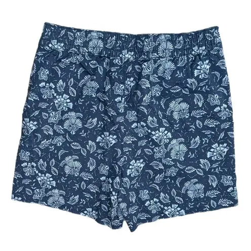 Jachs Girlfriend Women’s Sz M Coastal Blue Floral Stretch Chino Preppy Shorts
