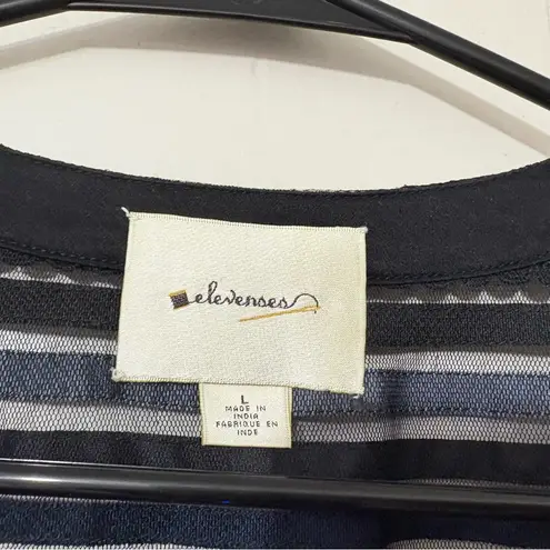 Elevenses for Anthropologie Striped Velvet Bolero Jacket SZ L Chic Evening Layer