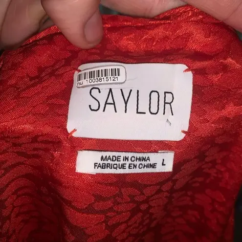 Saylor Farrow V-neck night out long sleeve Flame midi dress