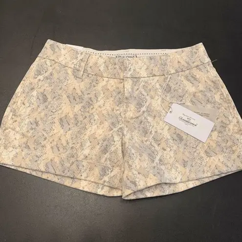 Dear John  Women's Snake Print Cuffed Hem Stretch Casual Shorts Beige Size 28 NWT