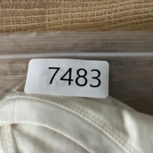 Susan Graver Weekend Womens L Cream Long Sleeve Pocket Tunic Top Minimalist