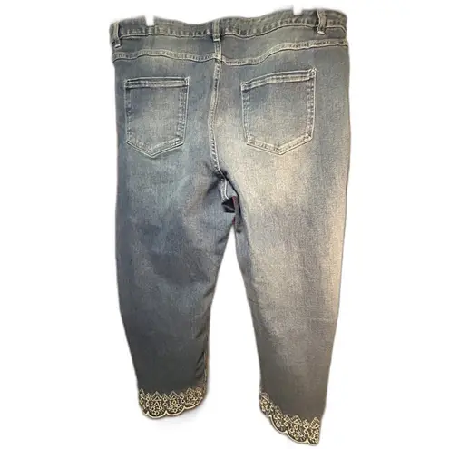 1946 Denim Curvy Cropped Jeans 18W (40" Waist) Blue