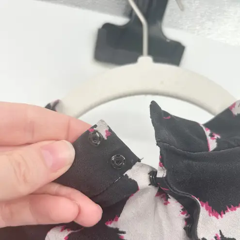 Proenza Schouler Watercolor Abstract Printed Luxury Silk Mini Dress Size 0 Black