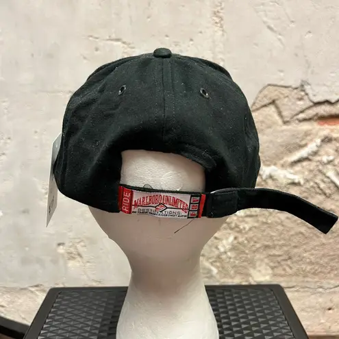 Marlboro Vintage Unlimited Train Red Embroidered Black Adjustable Cap Hat 90s