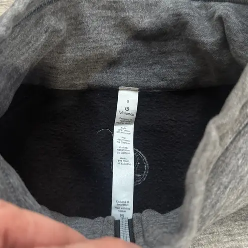 Lululemon  Charcoal Zip-Up Jacket 6 Funnel Neck Gray Heather Sweater