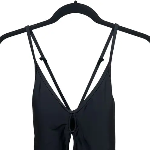 Relleciga V Neck Cutout One Piece Swimsuits Bathing Suits Black Size Small