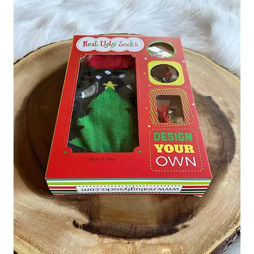 🎄NWT DIY Real Ugly Christmas Socks Set Black