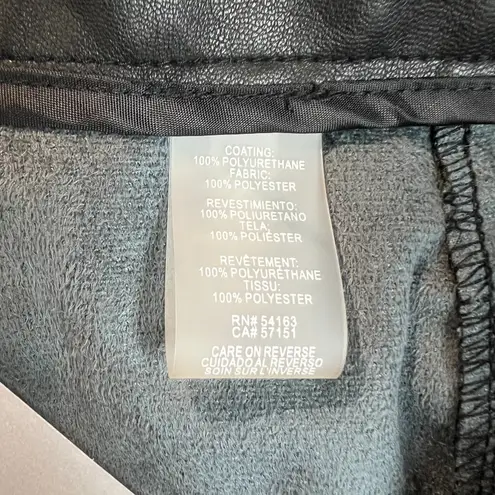 Karl Lagerfeld Faux Leather Cargo Pants Womens 12 Black Belted Straight Leg New