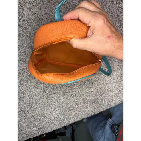 Montana West Orange Faux Leather Backpack Purse Unisex Adjustable Straps