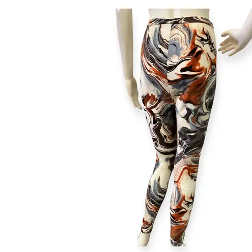 FashioNova Marble Print Leggings W/ Gold Chain 