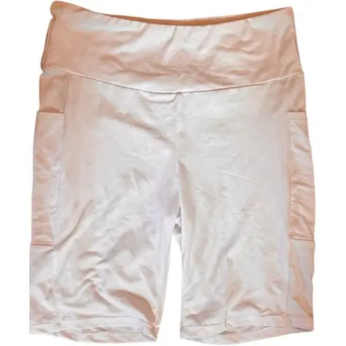 Eye Candy Women's Athletic Sporty Work Out White Bike Shorts Sz M
