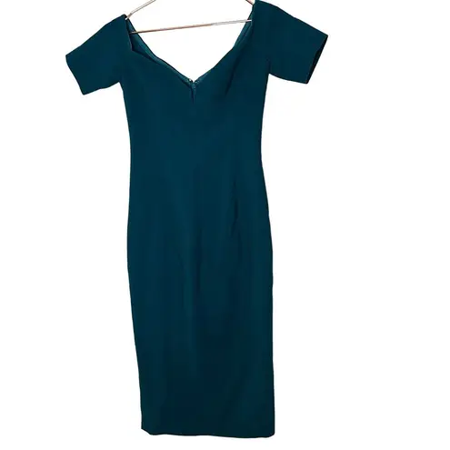 Cinq à Sept CINQ A SEPT Teal Jolie Off The Shoulder Sheath Bodice Fully Lined Dress Size 6
