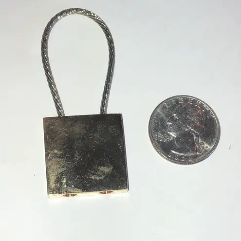 Gold Tone Vintage Square Padlock Keychain