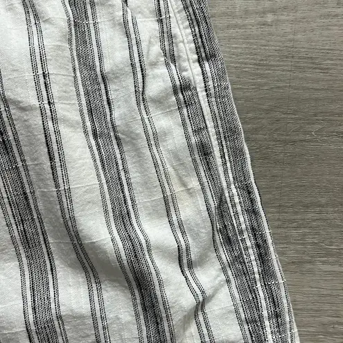 Marine layer • striped linen drawstring high waist shorts with pockets