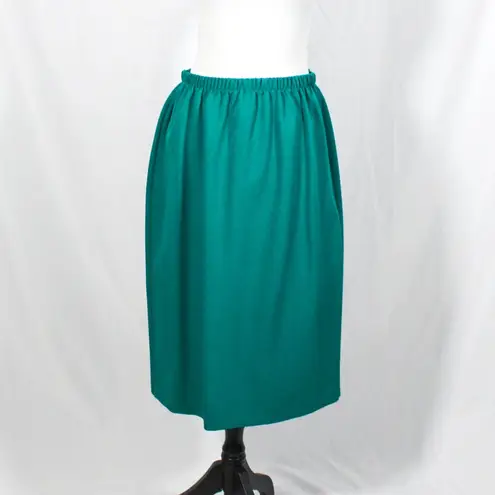 Vintage 1990s Teal & Black Power Skirt Suit Size 14 Nikki Brand Green