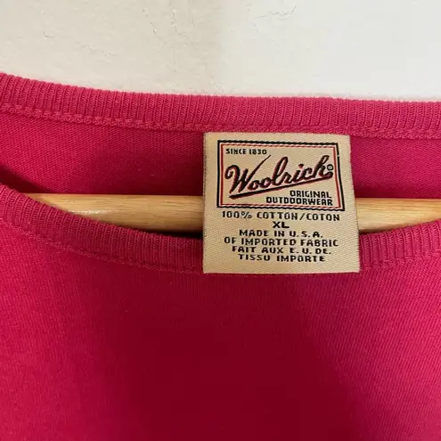 Woolrich  Pink Short Sleeve Tee XL Womens Raspberry Casual Solid Basic Minimalist