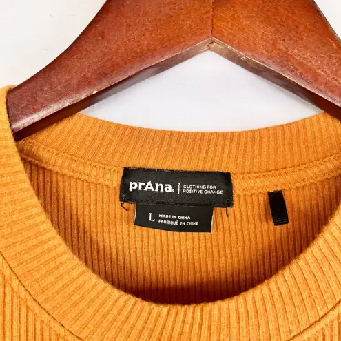 prAna | WOMENS FOUNDATION RIB TEE IN GOLDEN YELLOW LARGE SHORT SLEEVE CREWNECK