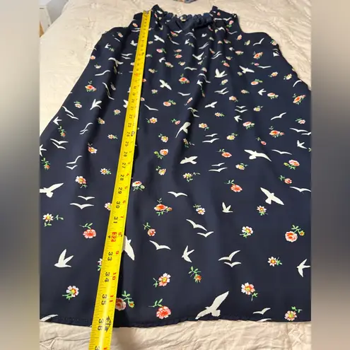 Rose + Olive Navy Bird and Floral Midi Dress Sz 10