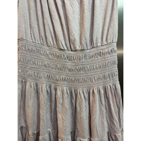 Rebecca Taylor Smocked Dress Ruffle Sleeveless Tiered Casual Dress M