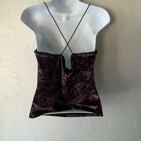 Rampage Y2k Velvet Burnout Paisley Cami Top Fairy Grunge M Going Out Whimsigoth Purple Size M