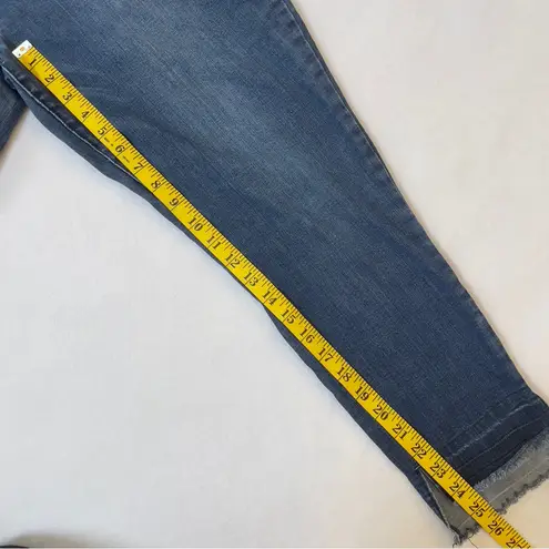 Democracy ‘AbSolution’ High Rise Straight-Leg Jeans Size 16 Medium Wash Raw Hem