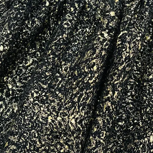 Ark & Co. Gold Flecked Black Boucle Tweed High Neck Party Dress L