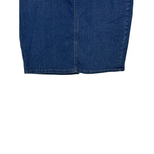 Ko Ko Ailis Women's Pencil Skirt Mini Triple Button Stretch Denim Blue Sz. 10