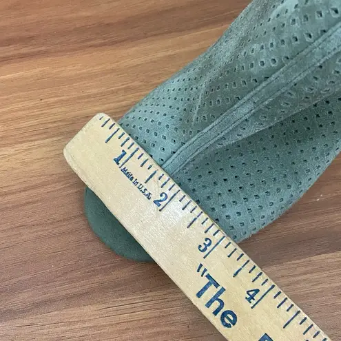 White House | Black Market  “Mackenna” Green Suede Perforated Heels Mules Size 8M