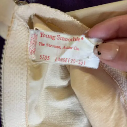 Vintage 50s Young Smoothie Beige Girdle Garters Shapewear Nylon Spandex