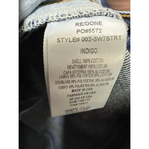 RE/DONE Levi's Indigo Wash High Rise Stove Pipe Denim Jeans Women Size 26