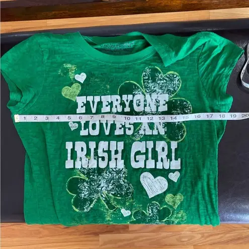 Rocker Girl Burnt out cap sleeve St. Patrick day shamrock Irish Tee Shirt Jr XXL Green Size undefined
