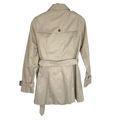 Banana Republic  Womens Tan Cotton Double Breasted Belt Trench Coat Size Small