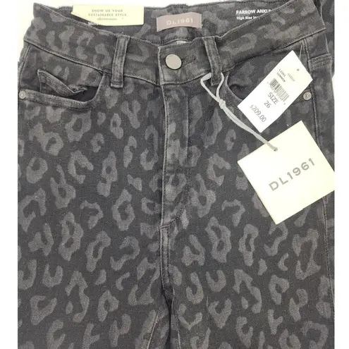 DL1961 Farrow Ankle Jeans Black Leopard Print Women's Sz 26