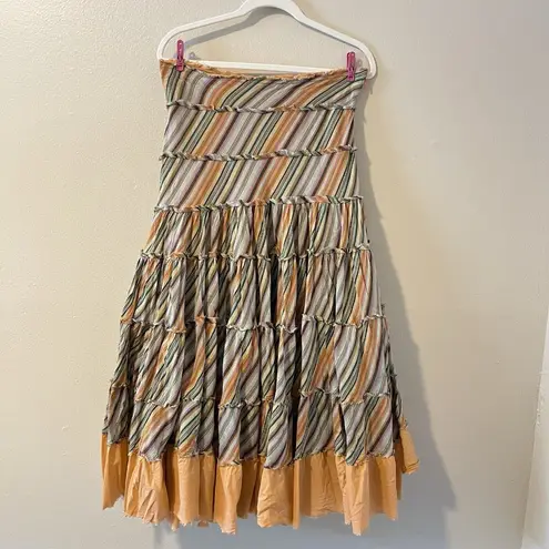 Calypso St. Barth calypso christiane celle Full Skirt Stored Tiered Boho A Line Y2K St Barth Midi