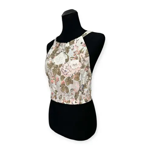 Rebecca Taylor | Large | Penelope Multi-Color Antique Floral High-Neck Crop Top
