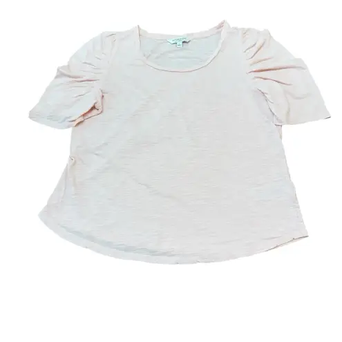 Liverpool Womens Pink Gathered Peasant Short Sleeve T-Shirt Large