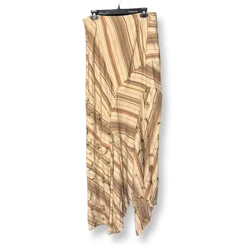 Free People New  Imogene Striped Floral Maxi Skirt