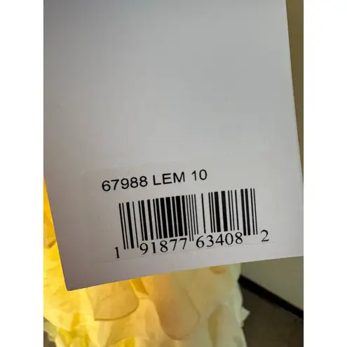 Mac Duggal NWT Chiffon Layered Cut Out Ballgown in Lemon Size 10
