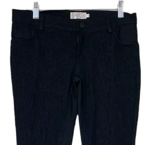 LA MIU Women's Black Lace Front Slim Fit Mid Rise Ankle Jeans Pants Size Medium