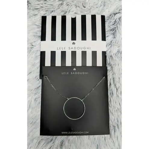 Lele Sadoughi Silver Circle Necklace - O/S - NWT