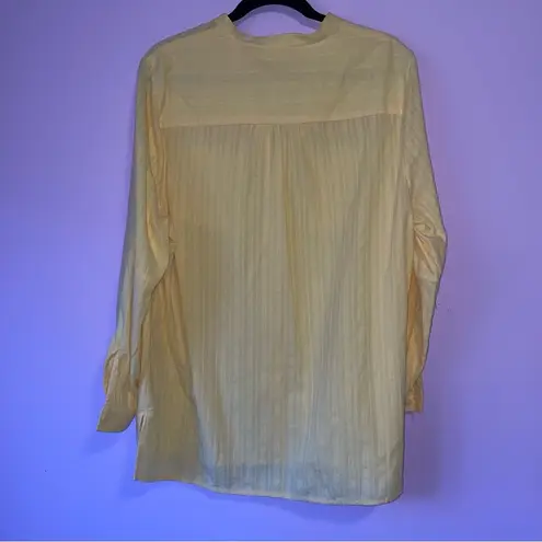 Soft Surroundings NEW L Primavera Tunic in Golden Haze Yellow Button-Up Blouse