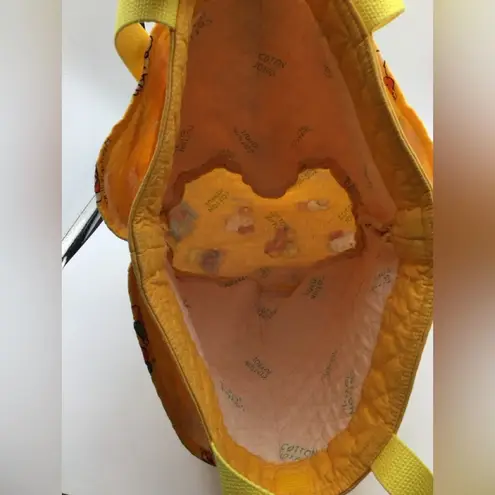 Handmade Rare Yellow From Vintage Sanrio 2001 Hello Kitty Fabric Tote Handbag