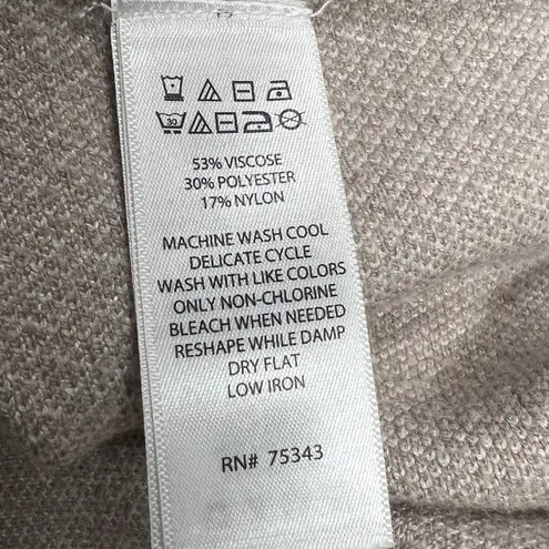 Christian Siriano Women's L/XL Taupe Cream Zip Front Fringe Poncho Cape Brown