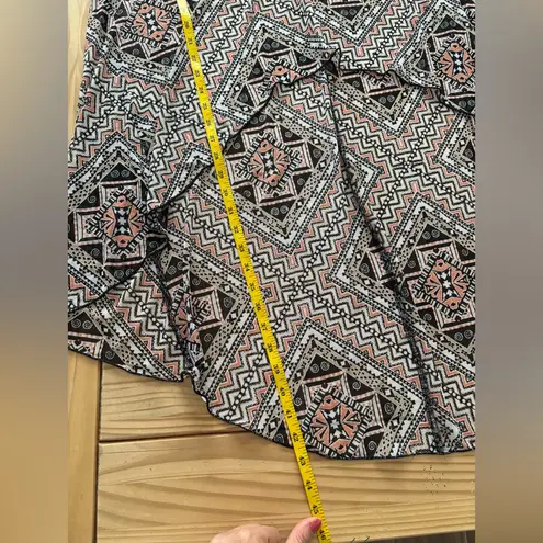 Chic Geometric Print Tunic Top Pink Size M